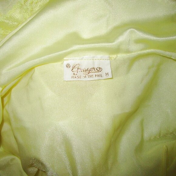 Vtg Nightgown & Robe Peignoir Set Size M Satin 2 Piece Lace Embroidered 60s - Picture 5 of 12